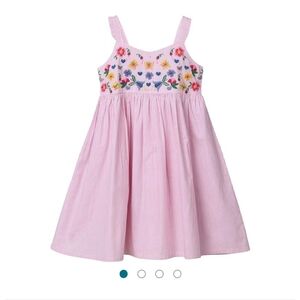 Beebay Pink Striped Embroidered Dress Sleeveless Flower Sundress Girls 3 Years